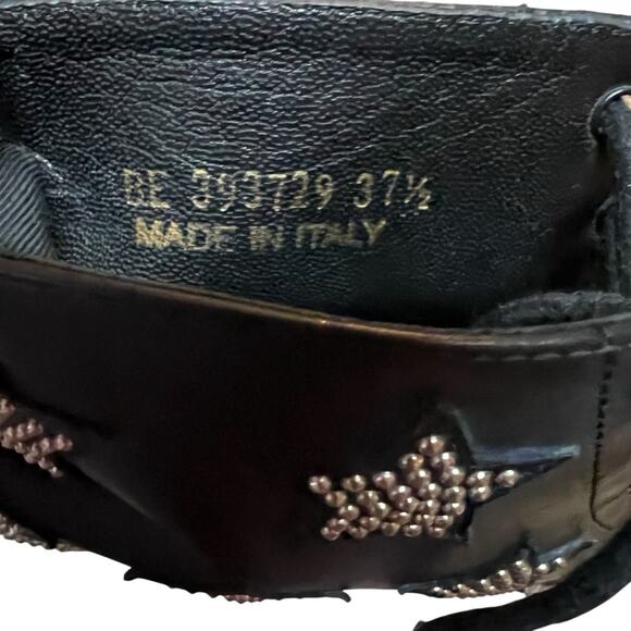 Saint Laurent Star-Studded Leather Black Combat Boot EU 37.5 US 7.5 - Picture 10 of 11